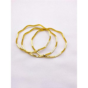 KIT 3 PULSEIRAS AÇO INOXIDÁVEL  - DOURADA