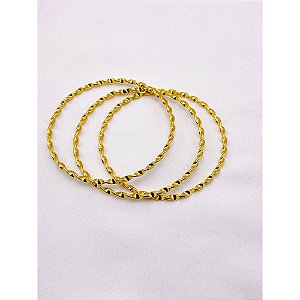 KIT 3 PULSEIRAS AÇO INOXIDÁVEL COM  DETALHES - DOURADA