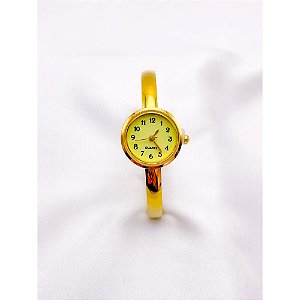 BRACELETE RELÓGIO AÇO INOXIDÁVEL  FUNDO DOURADO - DOURADO
