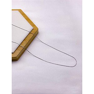COLAR AÇO INOXIDÁVEL 45CM  ELO TRANÇADO SEMI RIGIDA  - PRATEADA