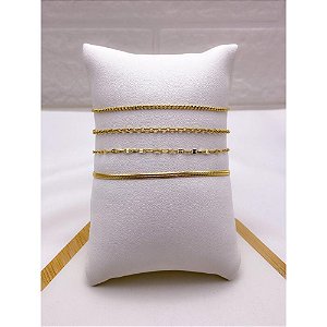 KIT 4 PULSEIRAS AÇO INOX - DOURADA