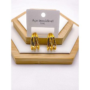 BRINCO AÇO INOXIDÁVEL 3 FIOS  - DOURADO