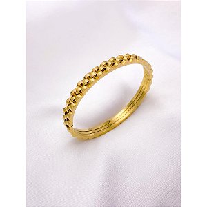 BRACELETE AÇO INOXIDÁVEL COM DETALHES - DOURADO