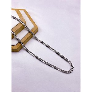 CORRENTE AÇO INOX GRUMET 1.6MM  CHANFRADA 60 CM - PRATEADA