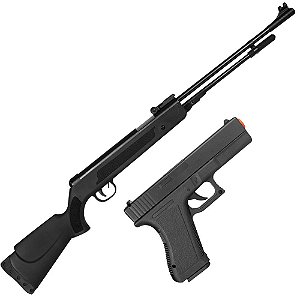 Carabina de Pressão Fixxar Spring Black 5.5mm + Pistola BRINDE