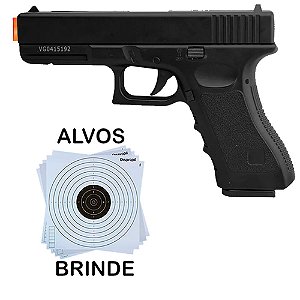 PISTOLA AIRSOFT GK-V20 6MM VIGOR + Alvos