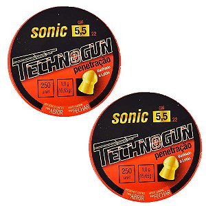 2x Chumbinho Sonic Latonado 5.5mm 250un - Technogun