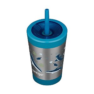 Copo Térmico Kids Tubarão 354ml Com Canudo – Contigo