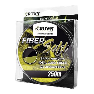 Linha Monofilamento Fiber Soft Amarelo Fluorescente 250m 0,33mm - Crown