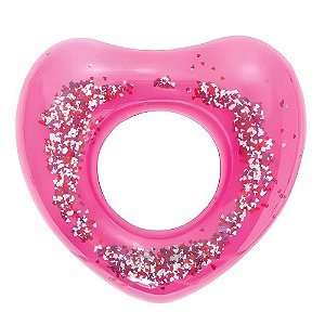 Bóia Circular Glitter 91cm Rosa  - Bestway