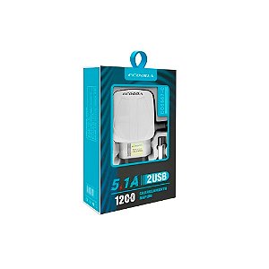 Carregador Para Celular 5.1A 2USB Cabo USB C - Ecooda