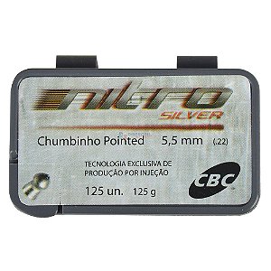 Chumbinho Pointed Nitro Silver 5.5mm 125un. - CBC