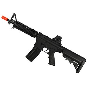 Rifle Airsoft Spring Vigor M4 CQB Black + Esferas de Alumínio Dispropil 200un