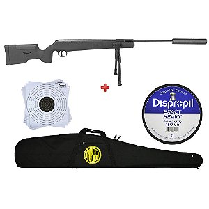 Carabina de Pressão Fixxar GP Sniper 1250 4.5mm + Capa Rossi + Chumbo Dispropil 4.5mm + Alvo 17x17