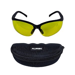 Óculos De Proteção Lente Amarelo Com Case - Aurok