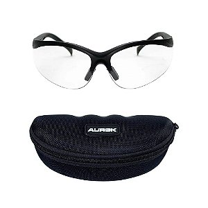 Óculos De Proteção Lente Transparente Com Case - Aurok
