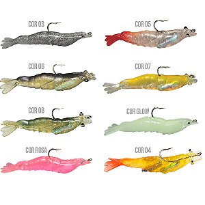 Isca Artificial Soft Camarão de Silicone W0146 - Maruri