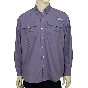 Camisa Manga Longa Masculina Bahama II Purple - Columbia