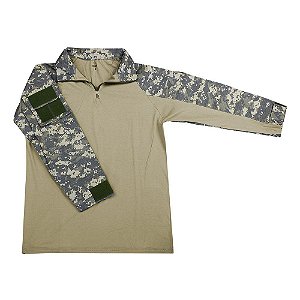 Camiseta Manga Longa Combat Digital Areia Tam P - Bravo Militar