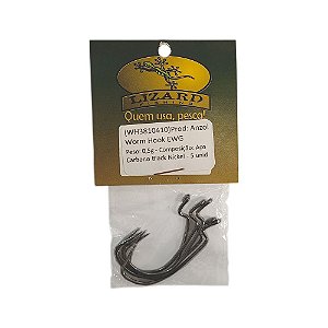 Anzol Worm Hook EWG Black Nickel 5 Unid. - Lizard