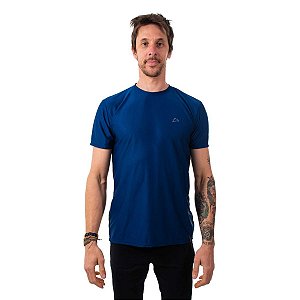 Camiseta Masculina Manga Curta Dry Cool Azul  - Conquista