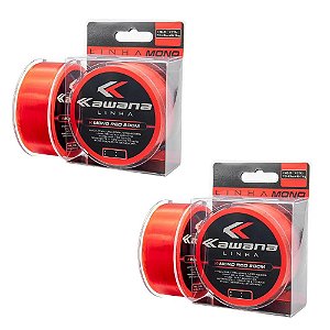 Kit 2 Linha Kawana Mono Red 300m 0.33mm  - Maruri