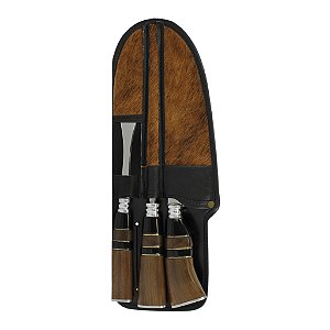 Conjunto Faca 9'' C/ Garfão Cabo Madeira - Facas Cascavel