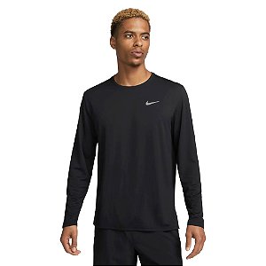 Camiseta Masculina Manga Longa Running UV Preto - Nike