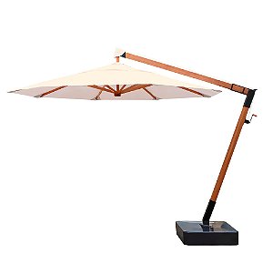 Ombrelone Slim Lateral Giratorio Fibra Preta - 2,9m Sand - Solemar