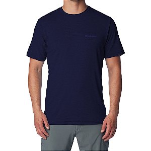 Camiseta Basica Bordada M/C Azul - Columbia