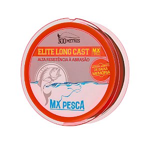 Linha de Pesca Monofilamento Elite Long Cast Vermelha 300m - Mx Pesca