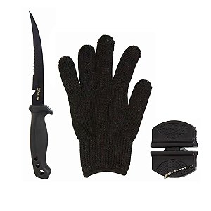 Kit Faca Luva de Corte e Afiador SU-2218 - Sumax