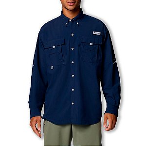Camisa Masculina Bahama™ II M/L Collegiate Navy - Columbia