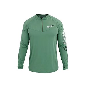 Camiseta Manga Longa Com Proteção UPF50+ Com Ziper Herbal - Fishing Company