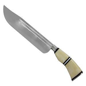 Faca Aço Inox 9'' Cabo Marmorizado Resinado Com listras PeB - Facas Cascavel