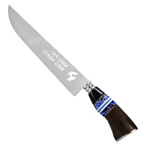 Faca Aço Inox 9'' Vazada Meu Pai Meu Heroi - Facas Cascavel