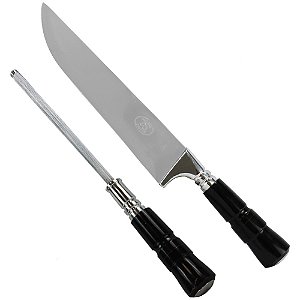 Conjunto de Faca Cabo Chifre Redondo Reforço 200/8P - Ginete