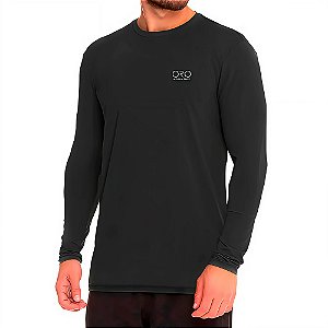 Camiseta Básica UV50+ ML Preto - Oro Adventure