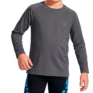 Camiseta Infantil Proteção UV50+ Grafite - Oro Adventure