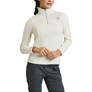 Fleece Feminino TKA 100 Glacier 1/4 Zip White Dune - The North Face