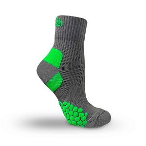 Meia Cano Médio Dots Biotech Chumbo/Verde Limão - Kailash