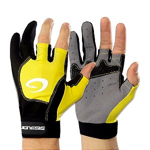 Luva Para Pesca 3 Dedos Aberto Amarelo/Preto GL-301S - Jignesis