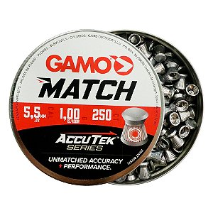 Chumbinho Match Accu Tek 5.5mm 1.00g 15.42Gr 250un - Gamo