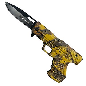Canivete Inox Pistola Folhagem 20cm SLK-D347 - Luatek