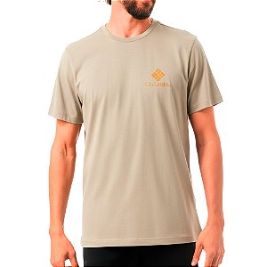 Camiseta Basica CSC Stacked Bege Dark Stone - Columbia
