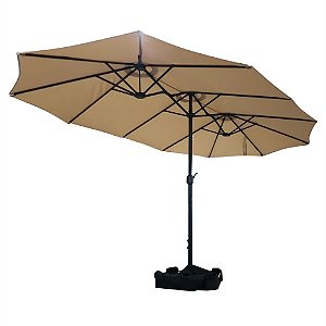 Ombrelone 2.70x4.60m Articulado Triplo Caqui - Atopy