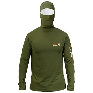 Camiseta Manga Longa Ninja Com Proteção Rosto e Touca Militar - Fishing Company