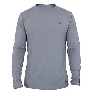 Camiseta Basica Masculina M/L UPF50+ Cor Cinza - Fishing Co