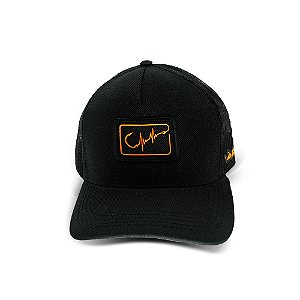 Boné Premium 24 Preto Anzol Laranja - Presa Viva