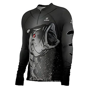 Camiseta De Pesca FPS 50 Premium + Tucunaré Açu - Mar Negro